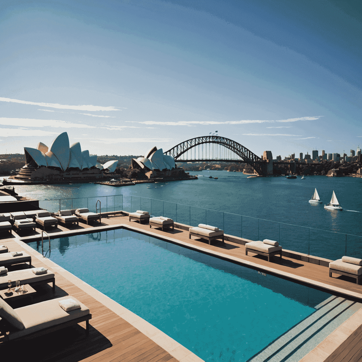 Park Hyatt Sydney's rooftop pool with panoramic views of Sydney Opera House and Harbour Bridge