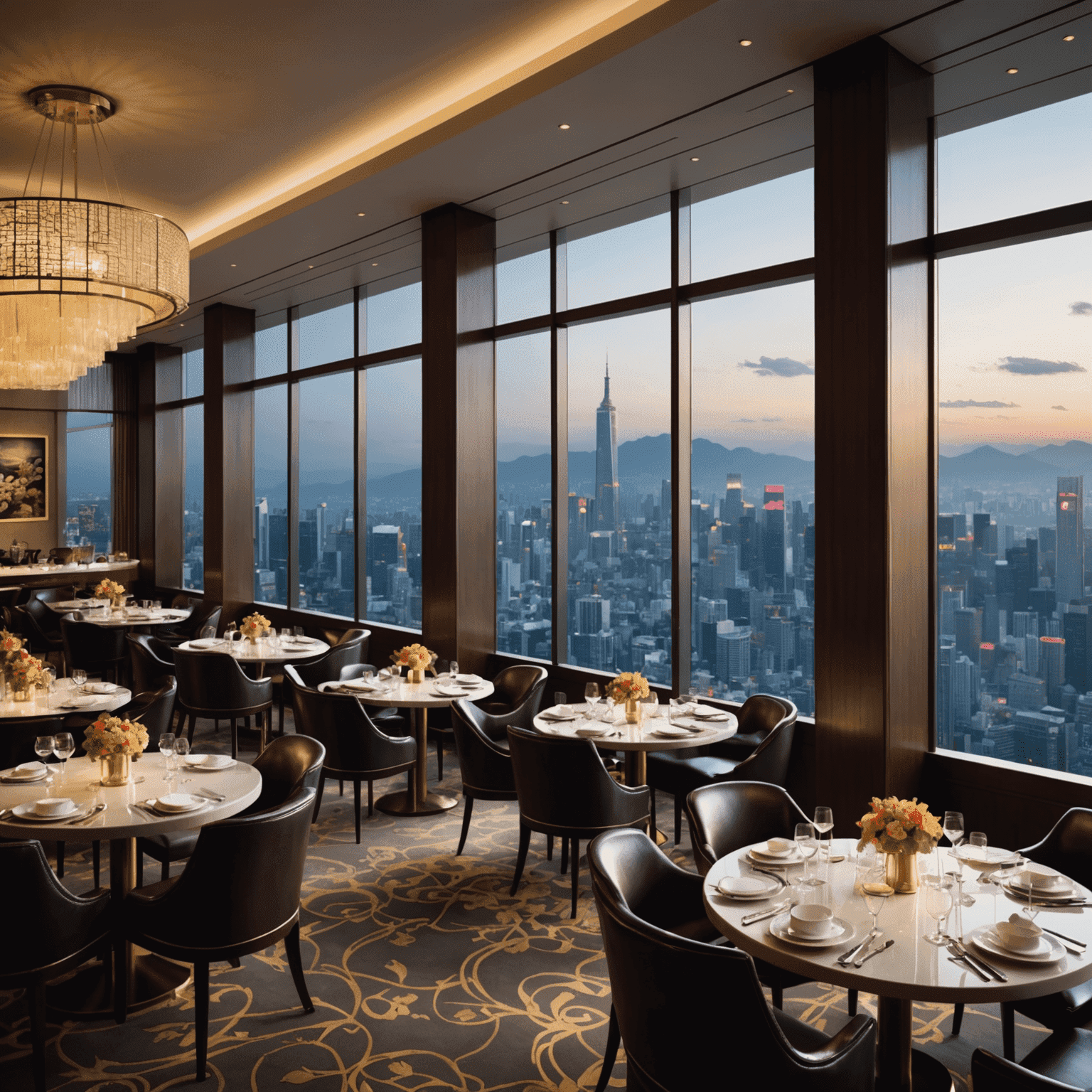 Shangri-La Hotel's Altitude Restaurant with panoramic city views